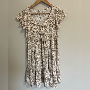 Jessica Simpson knee length ribbed stretchy leopard print dress size S